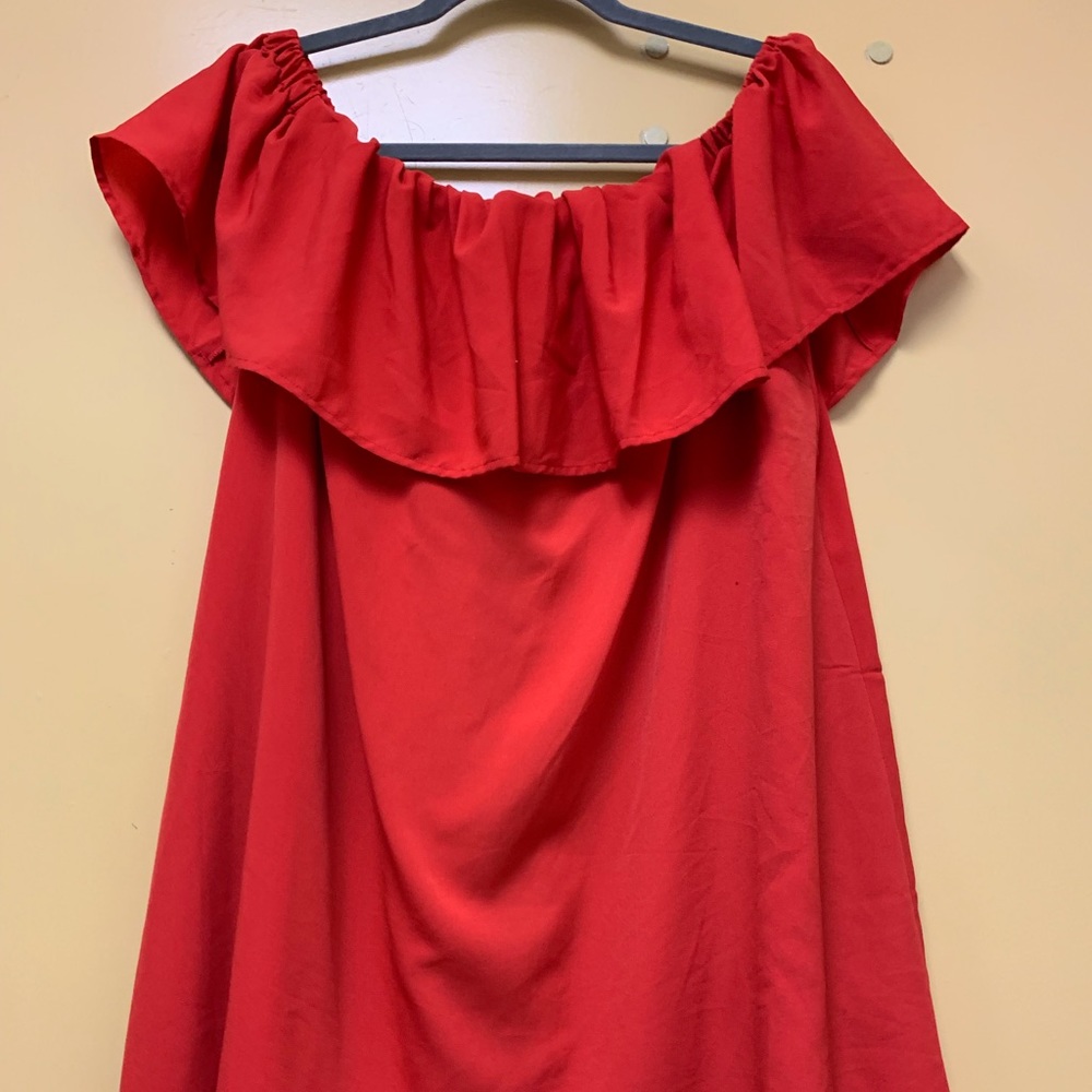 Red Off the Shoulder Dress